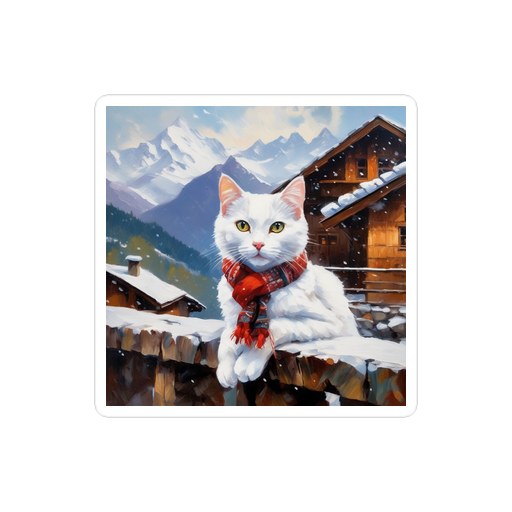 PugMug Custom White Companion Cat Sticker