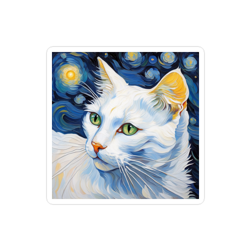 PugMug Custom White Companion Cat Sticker