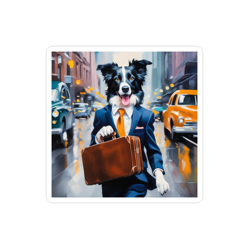 PugMug Custom Border Collie Sticker