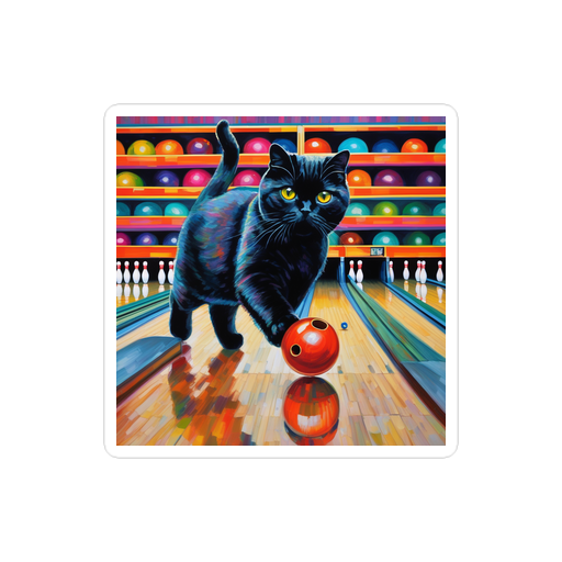 PugMug Custom Black Scottish Fold Cat Sticker