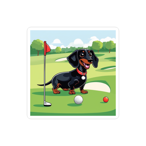 PugMug Custom Black Dachshund Sticker