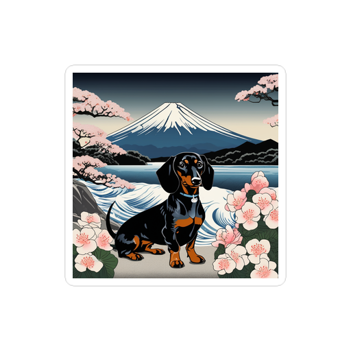 PugMug Custom Black Dachshund Sticker