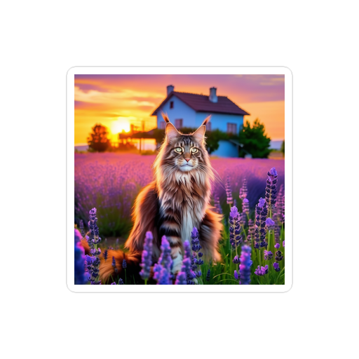 PugMug Custom Tabby Maine Coon Cat Sticker