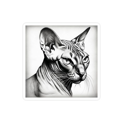 PugMug Custom Tabby Sphynx Cat Sticker