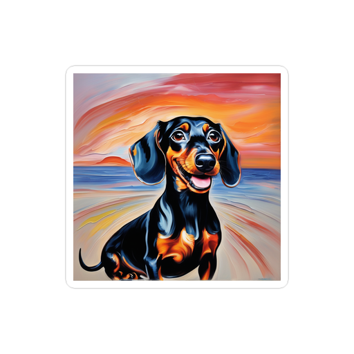 PugMug Custom Black Dachshund Sticker