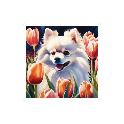 PugMug Custom White Pomeranian Sticker