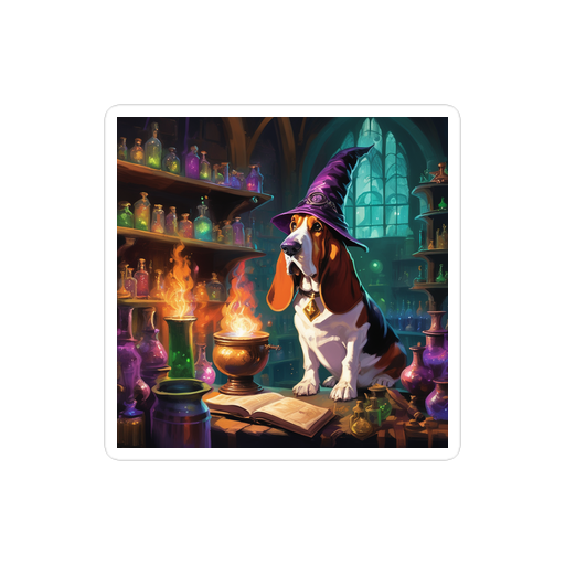 PugMug Custom Basset Hound Sticker