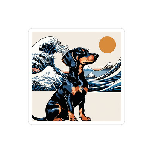 PugMug Custom Black Dachshund Sticker