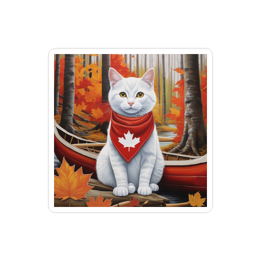 PugMug Custom White Companion Cat Sticker