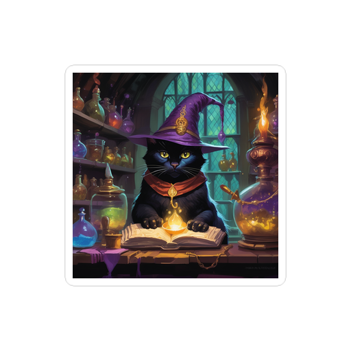 PugMug Custom Black Exotic Cat Sticker