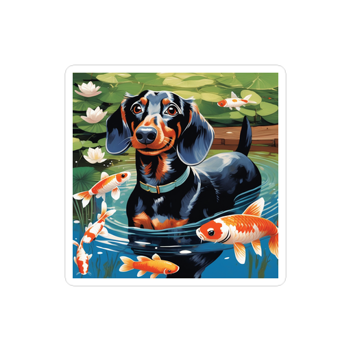 PugMug Custom Black Dachshund Sticker