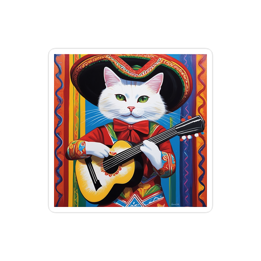 PugMug Custom White Companion Cat Sticker