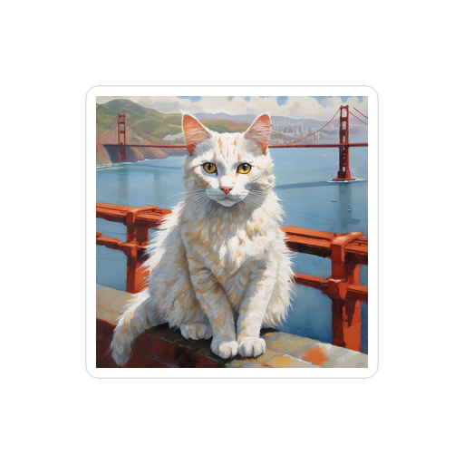 PugMug Custom White Companion Cat Sticker