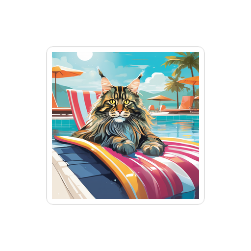 PugMug Custom Tabby Maine Coon Cat Sticker