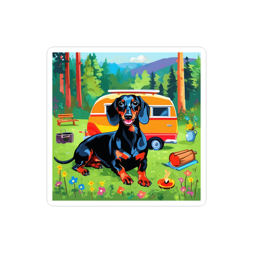 PugMug Custom Black Dachshund Sticker