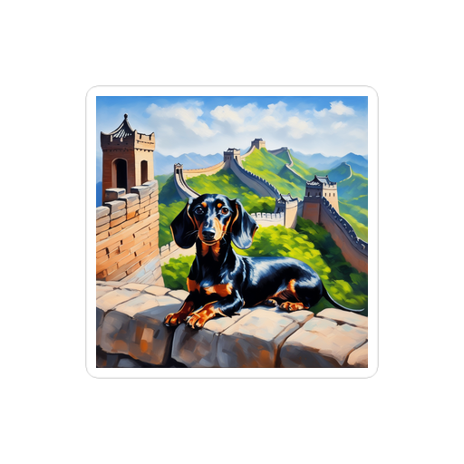 PugMug Custom Black Dachshund Sticker