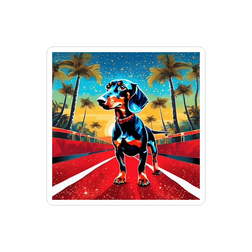 PugMug Custom Black Dachshund Sticker