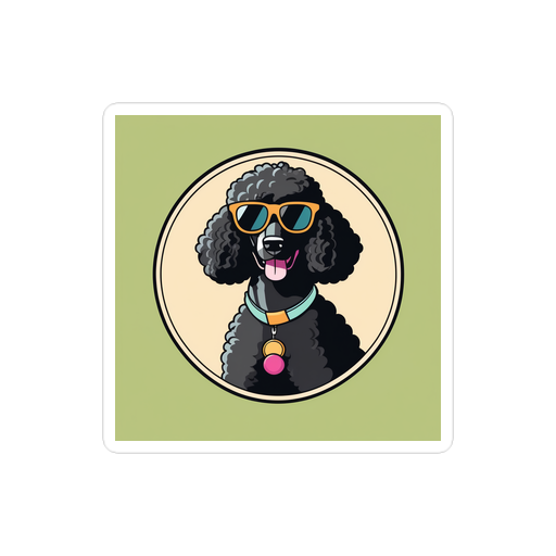 PugMug Custom Black Poodle Sticker