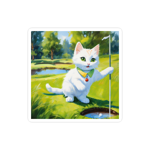 PugMug Custom White Companion Cat Sticker