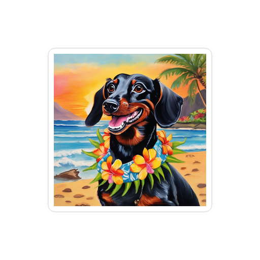 PugMug Custom Black Dachshund Sticker