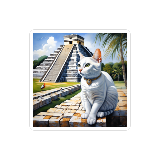 PugMug Custom White Companion Cat Sticker