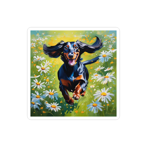 PugMug Custom Black Dachshund Sticker