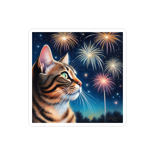 PugMug Custom Tabby Exotic Cat Sticker