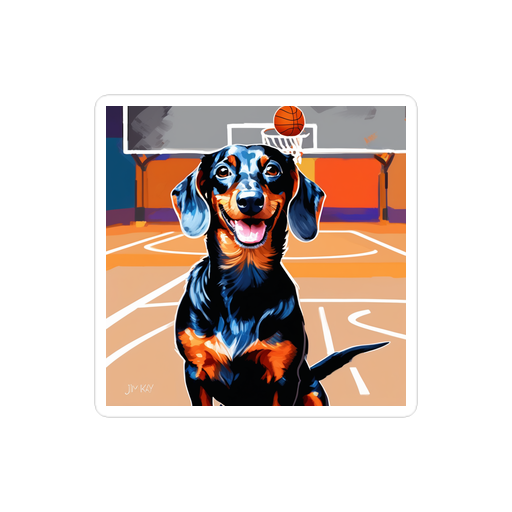 PugMug Custom Black Dachshund Sticker