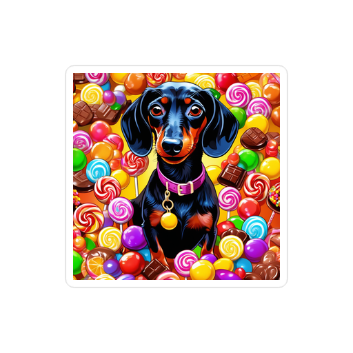PugMug Custom Black Dachshund Sticker