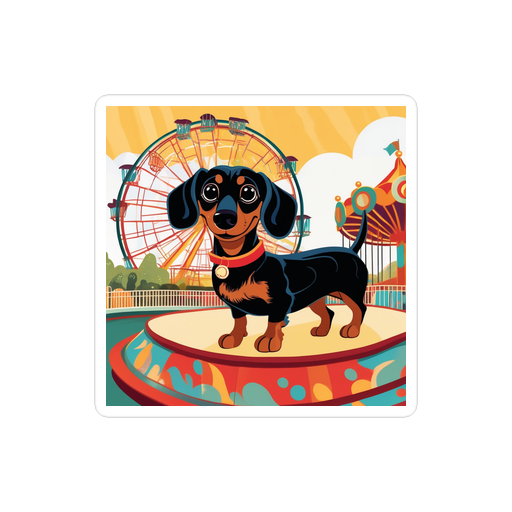 PugMug Custom Black Dachshund Sticker
