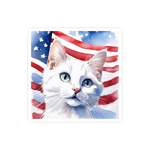 PugMug Custom White Companion Cat Sticker