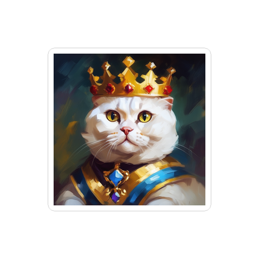 PugMug Custom White Scottish Fold Cat Sticker