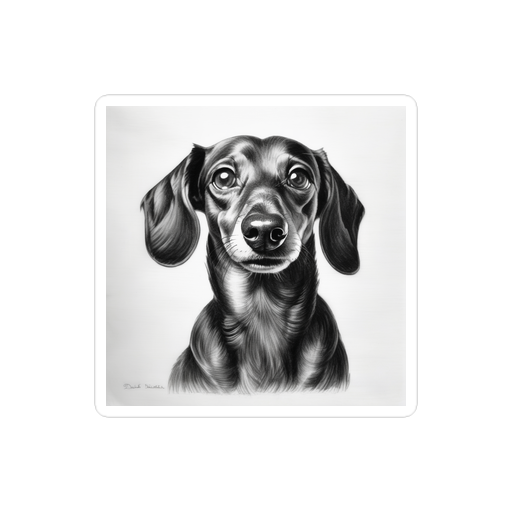 PugMug Custom Black Dachshund Sticker