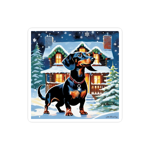 PugMug Custom Black Dachshund Sticker