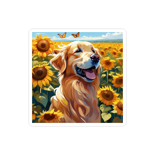 PugMug Custom Golden Retriever Sticker