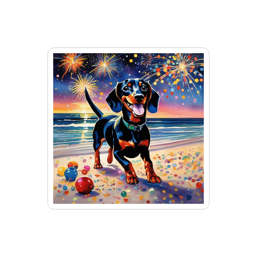 PugMug Custom Black Dachshund Sticker