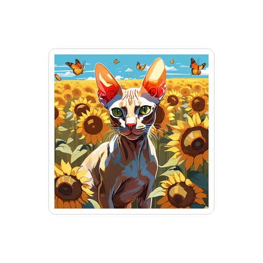 PugMug Custom Tabby Sphynx Cat Sticker