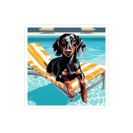 PugMug Custom Black Dachshund Sticker