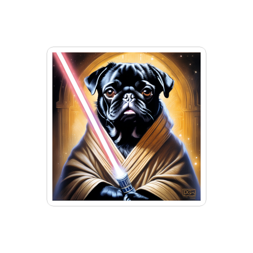 PugMug Custom Black Pug Sticker