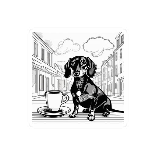 PugMug Custom Black Dachshund Sticker