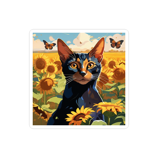 PugMug Custom Black Abyssinian Cat Sticker