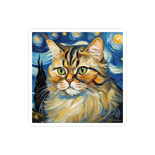 PugMug Custom Tabby Persian Cat Sticker