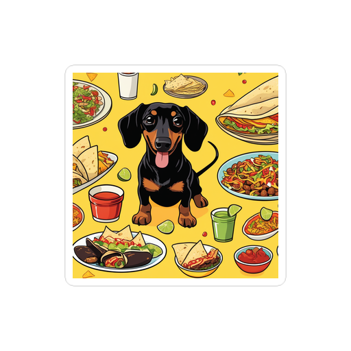 PugMug Custom Black Dachshund Sticker