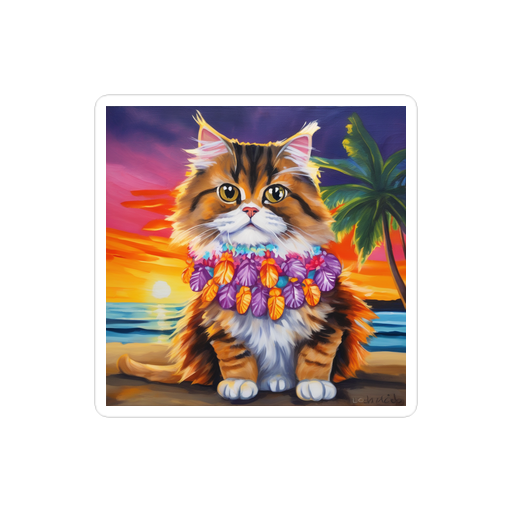 PugMug Custom Tabby Persian Cat Sticker