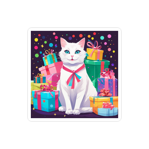 PugMug Custom White Companion Cat Sticker