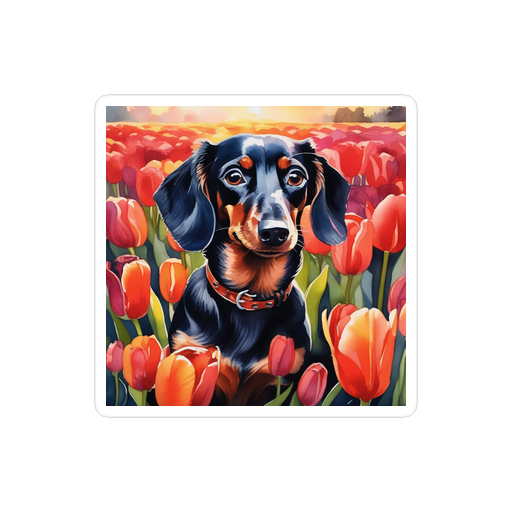 PugMug Custom Black Dachshund Sticker