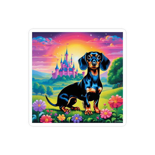 PugMug Custom Black Dachshund Sticker