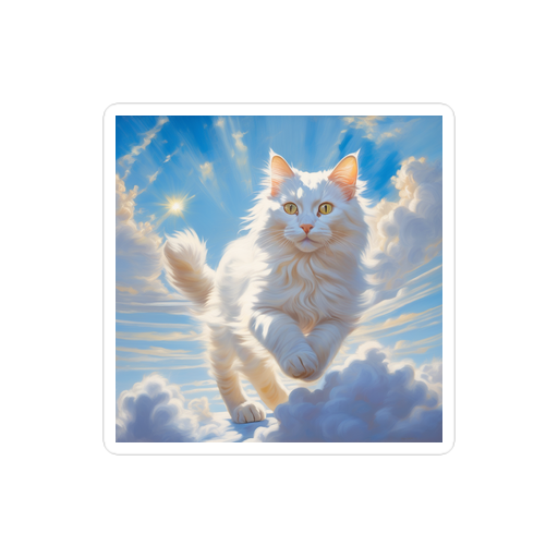 PugMug Custom White Companion Cat Sticker