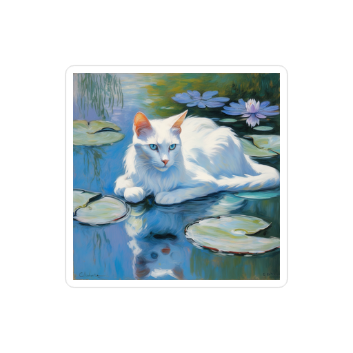 PugMug Custom White Companion Cat Sticker