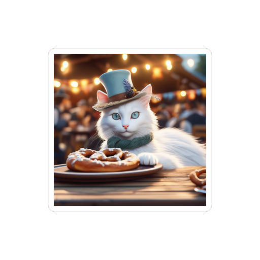 PugMug Custom White Companion Cat Sticker